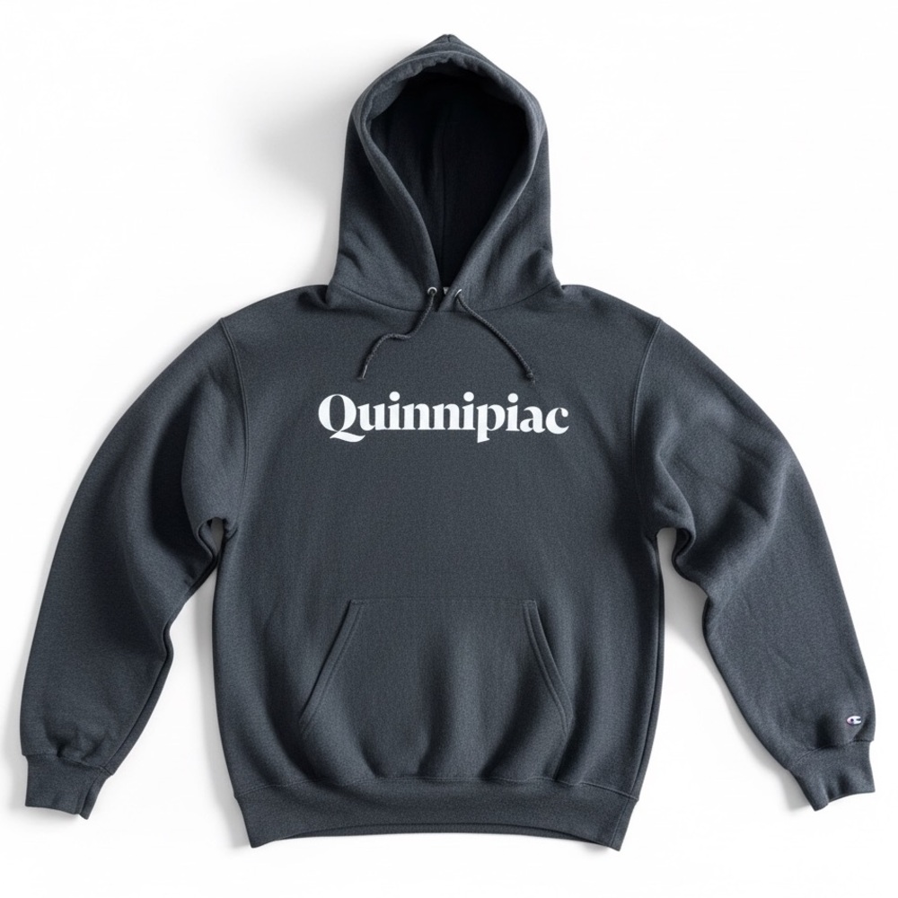 Champion Quinnipiac University Hoodie Charcoal Gray Fleece Pullover Sweatshirt S